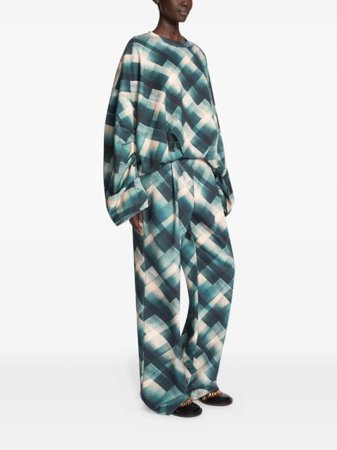 DRIES VAN NOTEN geometric-print sweatshirt - Green