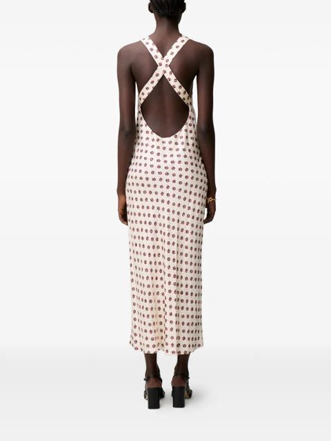 Claudie Pierlot criss-cross floral-print dress - Neutrals