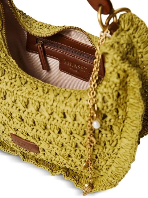 TWINSET woven ruffled shoulder bag - Green