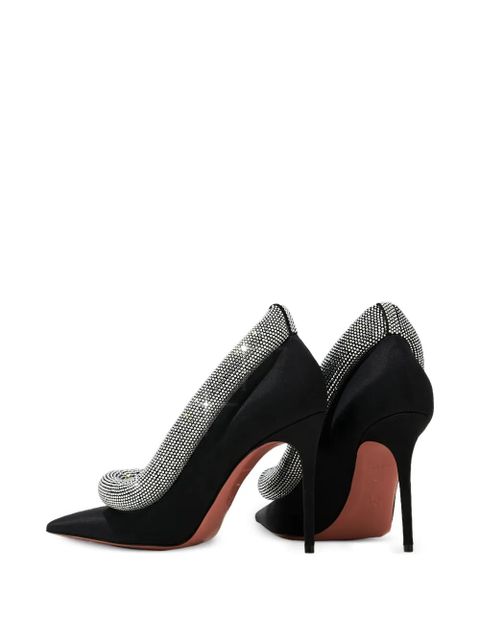 Amina Muaddi 105mm Yoon crystal-embellished pointed pumps - Black