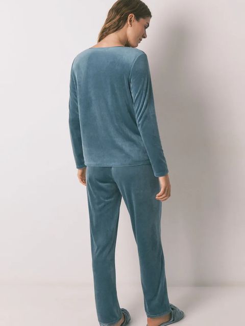 women'secret piżama damska kolor zielony 3592435