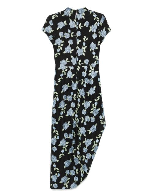 ROTATE BIRGER CHRISTENSEN mesh asymmetric maxi dress - Black - zdjęcie produktu nr 2