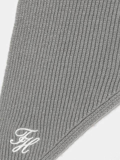 Tommy Hilfiger chusta wełniana kolor szary gładka AW0AW18516 - zdjęcie produktu nr 2