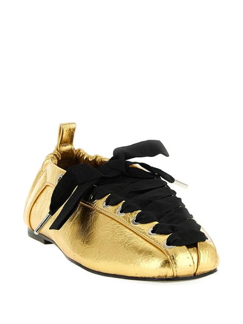 GANNI lace-up ballet flats - Gold - zdjęcie produktu nr 2