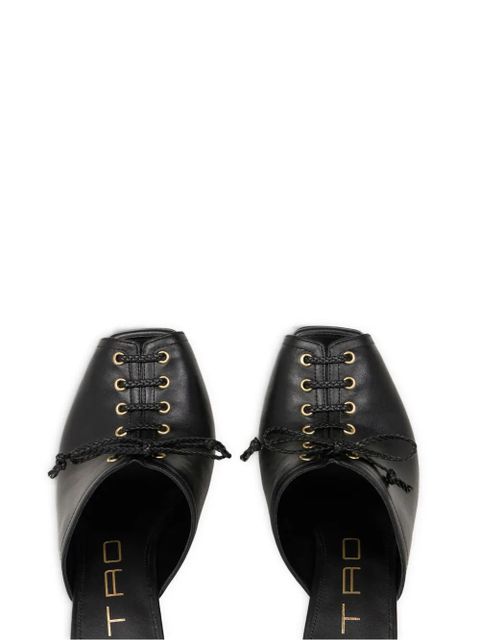 ETRO lace-up leather mules - Black