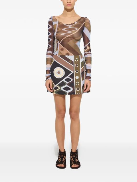 PUCCI Vivara-print tulle top - Brown - zdjęcie produktu nr 2