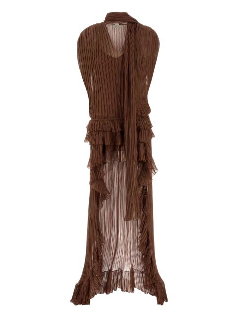 Blumarine silk chiffon dress - Brown