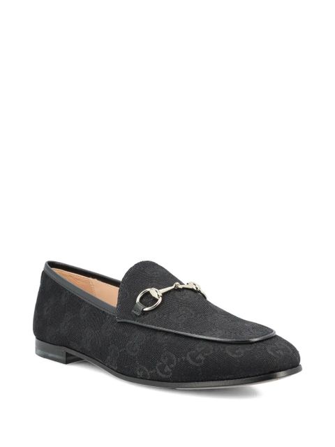 Gucci Jordaan horsebit gg supreme loafers - Black