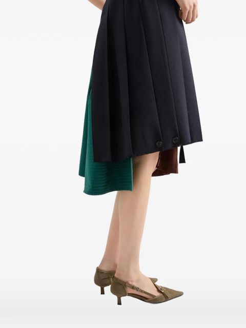 Prada rush stitch fabric patchwork skirt - Blue