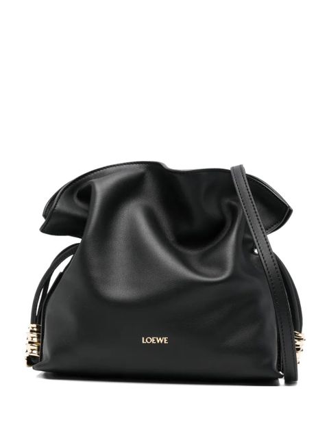 LOEWE mini Flamenco logo-detail clutch bag - Black - zdjęcie produktu nr 1