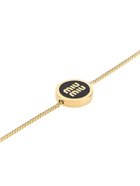 Miu Miu logo-plaque bracelet - Gold - zdjęcie produktu nr 2