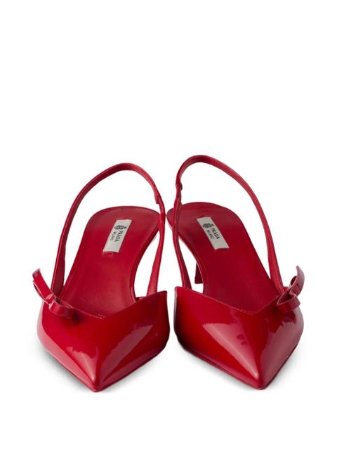 Prada bow slingback pumps - Red