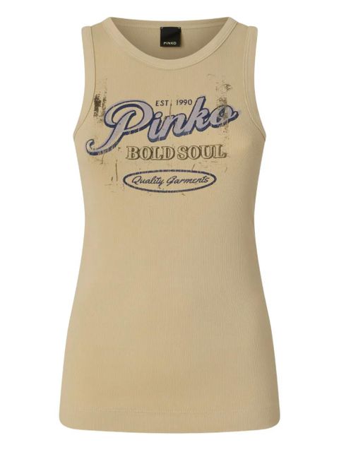 PINKO print ribbed top - Neutrals - zdjęcie produktu nr 1