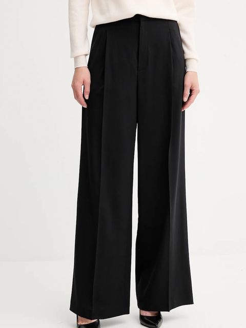 Twinset spodnie damskie kolor czarny proste high waist 252TP2622 - zdjęcie produktu nr 1