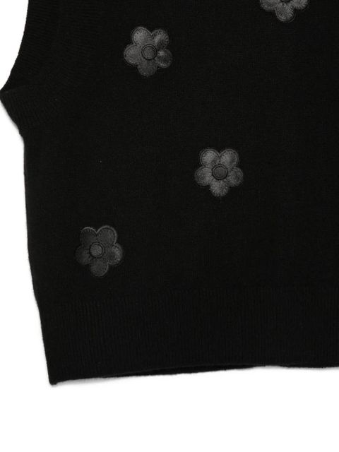 Cecilie Bahnsen floral-appliqué vest - Black