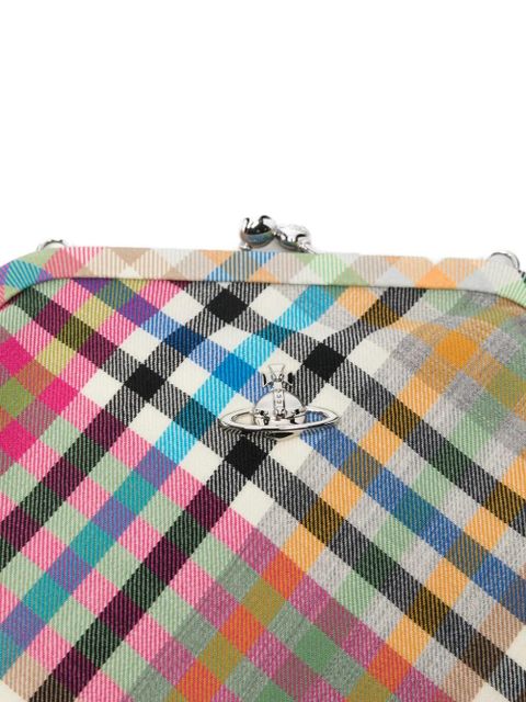 Vivienne Westwood Vivienne orb-motif check-pattern clutch bag - Pink