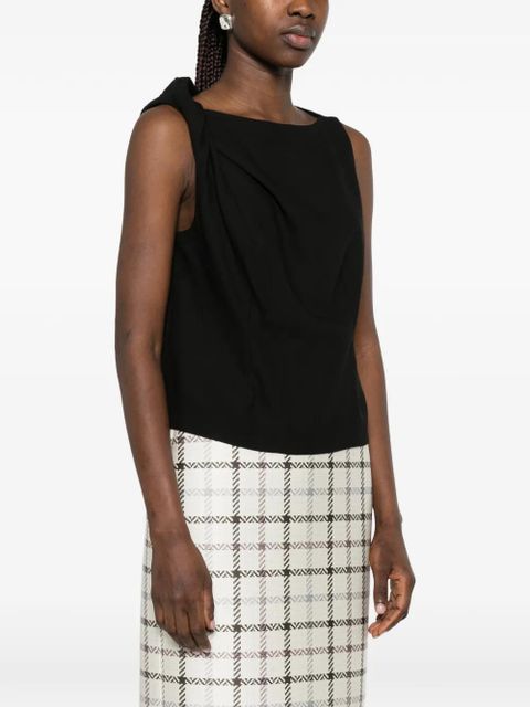 Róhe asymmetric draped top - Black