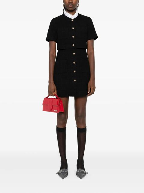 SANDRO button-detailed tweed mini dress - Black - zdjęcie produktu nr 2