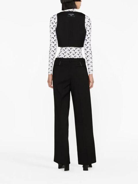 Marine Serre wide-leg tailored trousers - Black