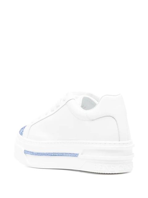 René Caovilla crystal-embellished sneakers - White