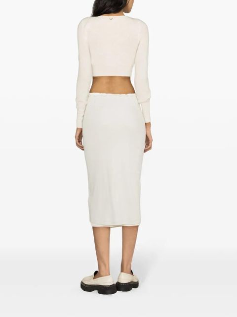 Jil Sander + layered cotton midi skirt - Neutrals
