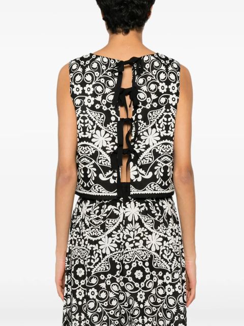 Weekend Max Mara Fanale floral-print cropped top - Black