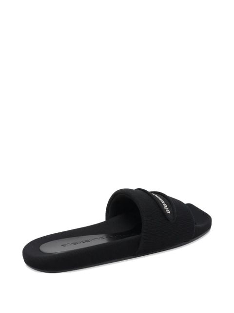Alexander Wang logo squared-toe slides - Black