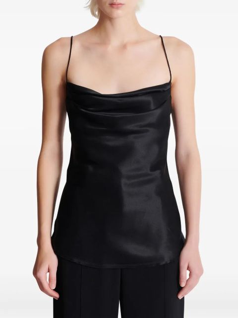 Balmain draped satin top - Black