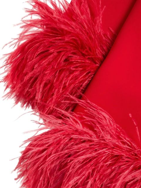 Valentino Garavani feather-trim midi dress - Red
