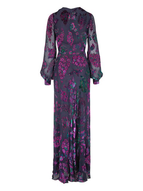 ETRO floral-velvet maxi dress - Blue