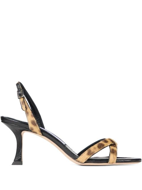 Jimmy Choo 70mm calf hair-strap sandals - Black - zdjęcie produktu nr 1