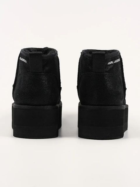 Karl Lagerfeld śniegowce zamszowe THERMO kolor czarny KL48523