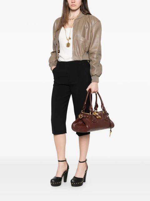 Chloé padded-shoulders leather crop jacket - Neutrals - zdjęcie produktu nr 2
