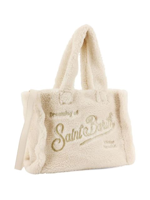 MC2 Saint Barth Colette teddy-texture logo-embroidered shoulder bag - Neutrals - zdjęcie produktu nr 2