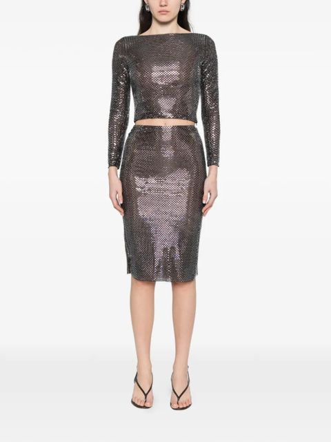 Self-Portrait embellished long-sleeved blouse - Black - zdjęcie produktu nr 2