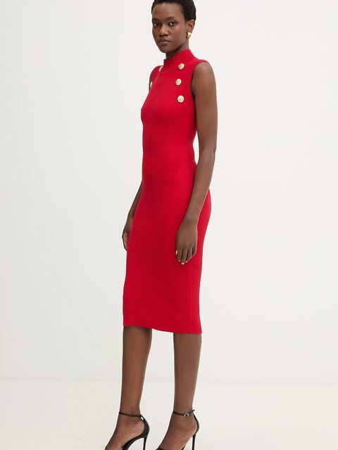 Retrofete sukienka Nunzia kolor czerwony midi dopasowana R-FW25-12085-17 - zdjęcie produktu nr 2