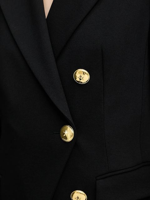 Pinko marynarka kolor czarny jednorzędowa gładka 105573 A24C