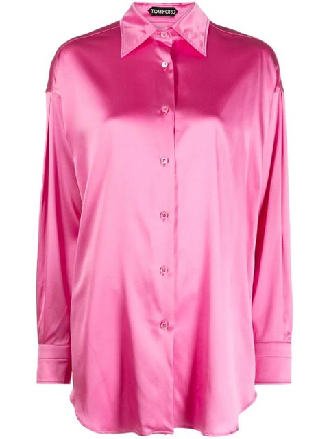 TOM FORD pointed-collar button-up shirt - Pink - zdjęcie produktu nr 1