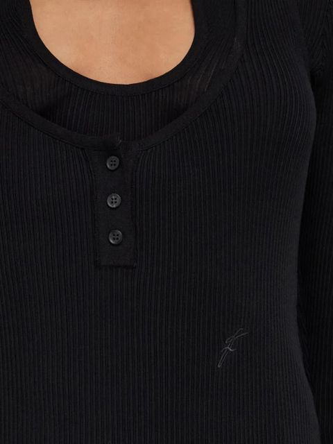 Ferragamo rippled-neckline sweater - Black