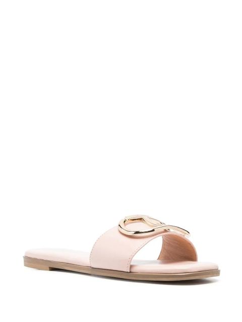 TWINSET logo plaque square-toe slides - Pink - zdjęcie produktu nr 2