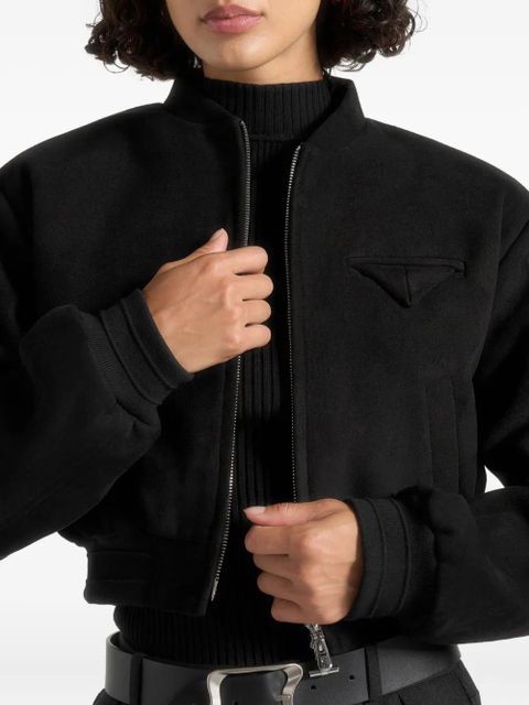 Manière De Voir Monique wide-shoulder zip jacket - Black