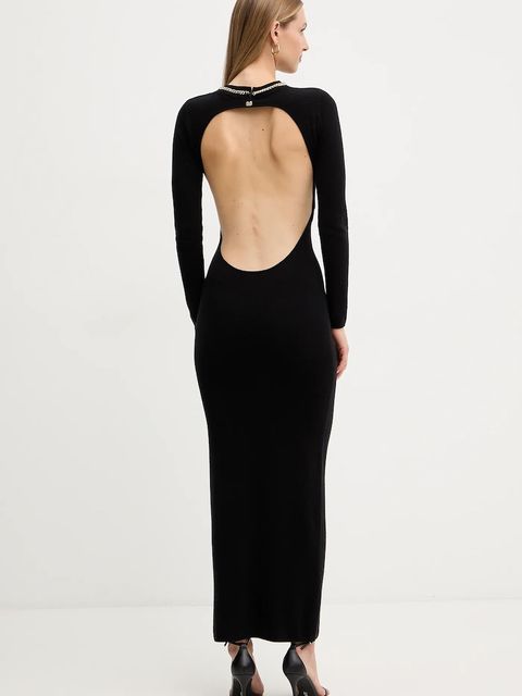 Marciano by Guess sukienka z dodatkiem wełny ABEL kolor czarny maxi dopasowana 5BGK03 5782Z - zdjęcie produktu nr 2