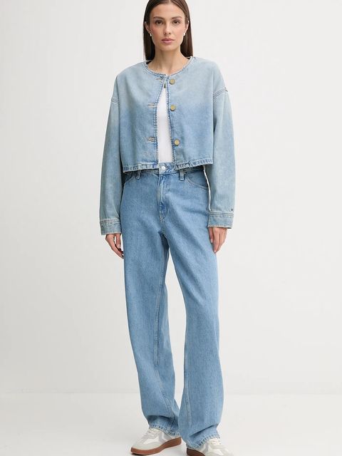 Tommy Hilfiger kurtka jeansowa kolor niebieski przejściowa WW0WW46740 - zdjęcie produktu nr 2