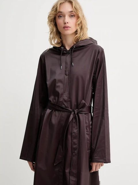 Rains kurtka 12040 A-Line Longer W Jacket kolor fioletowy przejściowa 12040