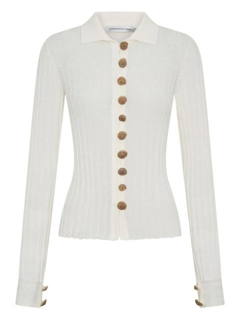 Christopher Esber button-details cardigan - White - zdjęcie produktu nr 1