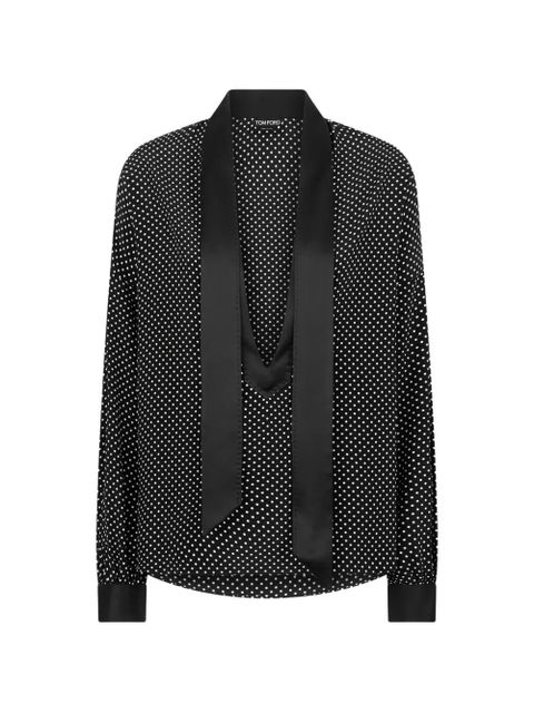 TOM FORD Lavalliere polka-dot blouse - Black - zdjęcie produktu nr 1