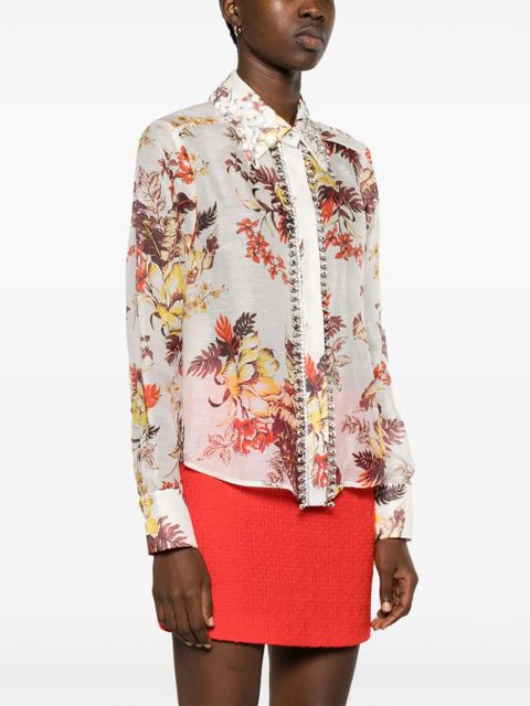 ZIMMERMANN Matchmaker Tropical crystal-embellished shirt - Neutrals