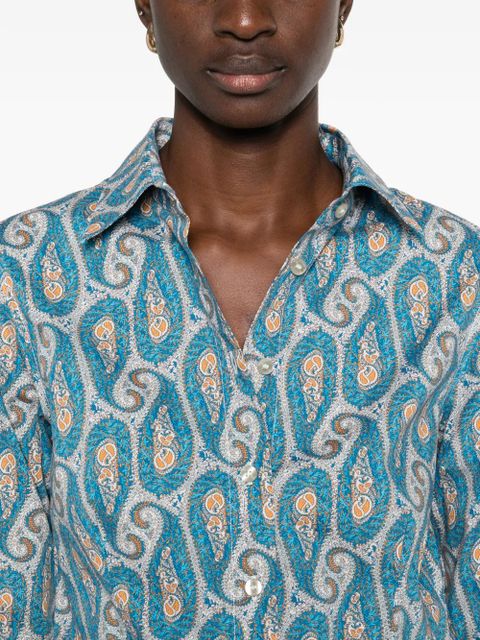 ETRO paisley collared shirt - Blue