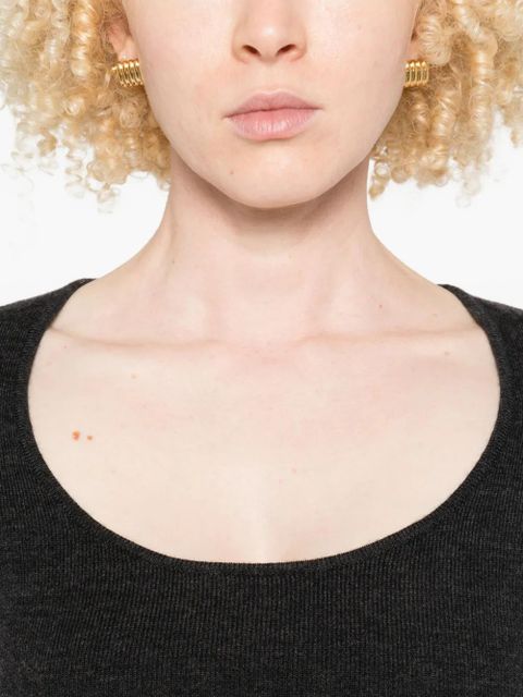 TOTEME scoop-neck long-sleeve knit top - Grey