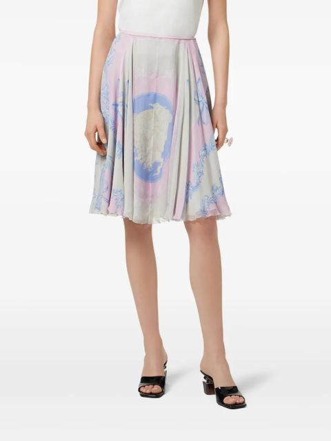 Versace Cameo silk midi skirt - White